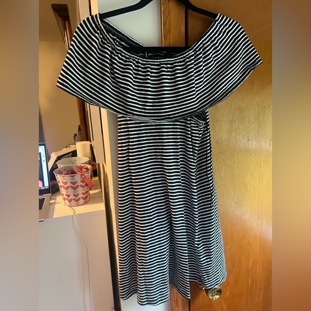 Atmosphere Striped Mini Dress Size 2 Blue White Casual Summer